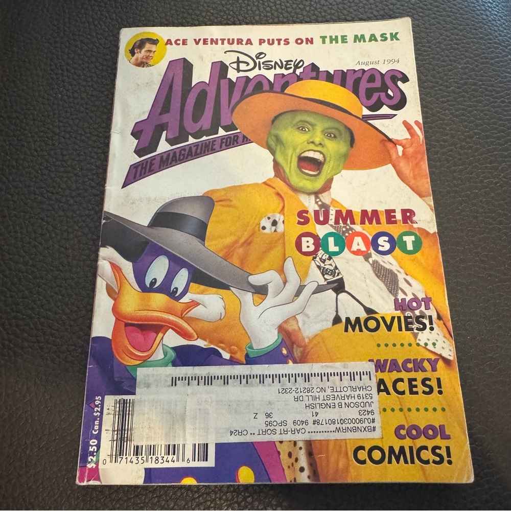 Disney Adventures Magazine Volume‎ 4, #11 August 1994 Ace Ventura The Mask